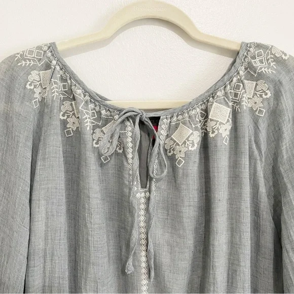 NWT Vince Camuto Embroidered Floral Chambray Dress Zen Bloom XL - Picture 4 of 8